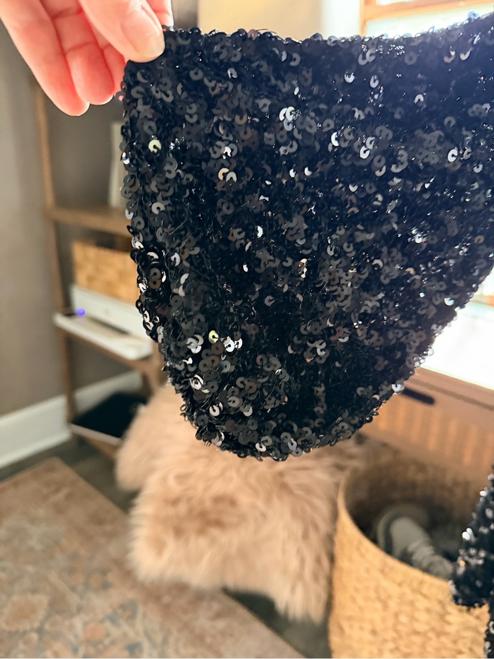 Sunday’s in Brooklyn Black Sequin Mini Dress Long Sleeve Open Back Sz Xs - Picture 6 of 8